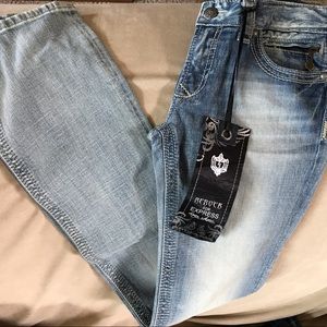 EXPRESS REROCK Jeans NWT!  Size 6 long barely boot